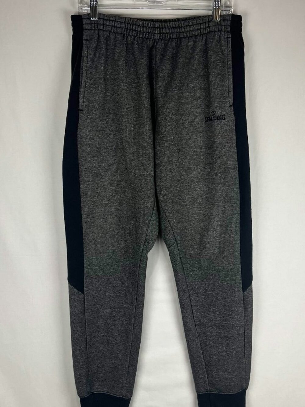 GUC Spalding Sweatpants Mens Gray Fleece Drawstring Joggers Size L